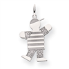 14k White Gold Kid Charm