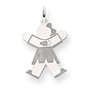 14k White Gold Kid Charm