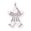 14k White Gold Kid Charm