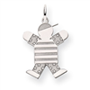14k White Gold Kid Charm
