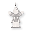 14k White Gold Kid Charm
