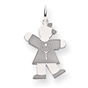14k White Gold Kid Charm