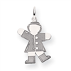 14k White Gold Kid Charm