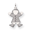 14k White Gold Kid Charm
