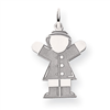 14k White Gold Kid Charm