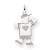 14k White Gold Kid Charm