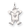 14k White Gold Kid Charm
