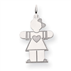 14k White Gold Kid Charm