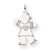 14k White Gold Kid Charm
