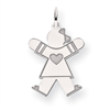 14k White Gold Kid Charm