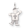 14k White Gold Kid Charm