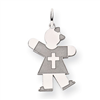 14k White Gold Kid Charm
