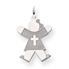 14k White Gold Kid Charm