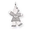 14k White Gold Kid Charm
