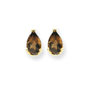 14k 6x4 Pear Smokey Quartz Earring