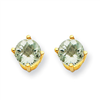 14k 5mm Round Green Amethyst Earring