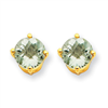 14k 6mm Round Green Amethyst Earring
