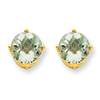 14k 7mm Round Green Amethyst Earring
