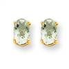 14k 5x3 Oval Green Amethyst Earring