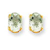 14k 6x4 Oval Green Amethyst Earring