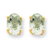14k 7x5 Oval Green Amethyst Earring