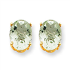 14k 8x6 Oval Green Amethyst Earring