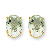 14k 9x7 Oval Green Amethyst Earring