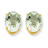 14k 10x8 Oval Green Amethyst Earring