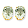 14k 12x10 Oval Green Amethyst Earring