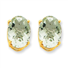 14k 14x10 Oval Green Amethyst Earring