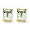 14k 8x6 Emerald Green Amethyst Earring