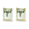 14k 9x7 Emerald Green Amethyst Earring