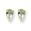 14k 5x3 Pear Green Amethyst Earring