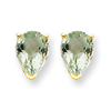 14k 7x5 Pear Green Amethyst Earring