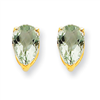 14k 8x5 Pear Green Amethyst Earring
