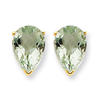 14k 10x7 Pear Green Amethyst Earring