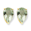 14k 12x8 Pear Green Amethyst Earring