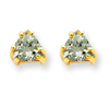 14k 5mm Trillion Green Amethyst Earring