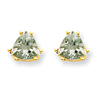 14k 6mm Trillion Green Amethyst Earring