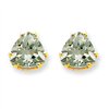 14k 8mm Trillion Green Amethyst Earring