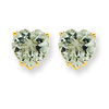 14k 7mm Heart Green Amethyst Earring