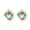 14kw 4mm Round Green Amethyst Earring