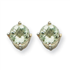 14kw 5mm Round Green Amethyst Earring