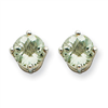 14kw 6mm Round Green Amethyst Earring