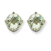 14kw 7mm Round Green Amethyst Earring