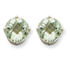 14kw 8mm Round Green Amethyst Earring
