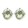 14kw 9mm Round Green Amethyst Earring