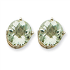 14kw 10mm Round Green Amethyst Earring