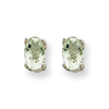 14kw 5x3 Oval Green Amethyst Earring