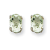 14kw 6x4 Oval Green Amethyst Earring